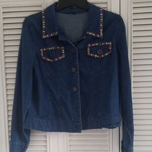 Embellished Blue Denim Jacket